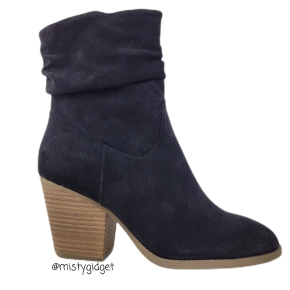 Universal Thread Shoes - UNIVERSAL THREAD Cianna Ankle Booties Slouchy Boots Vegan Suede Size 12 Black
